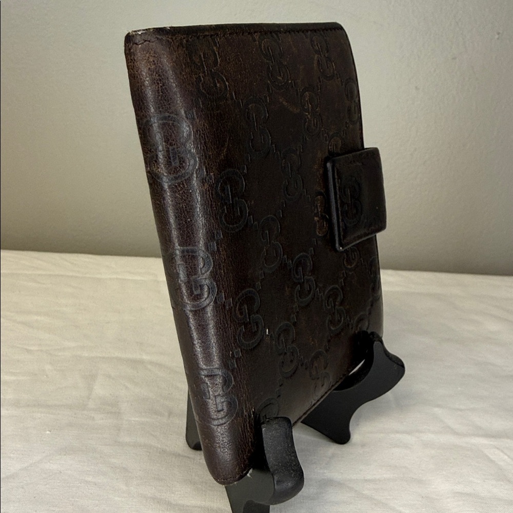 Gucci GG Embossed Leather Bifold Wallet Brown Vintage - Picture 3 of 11
